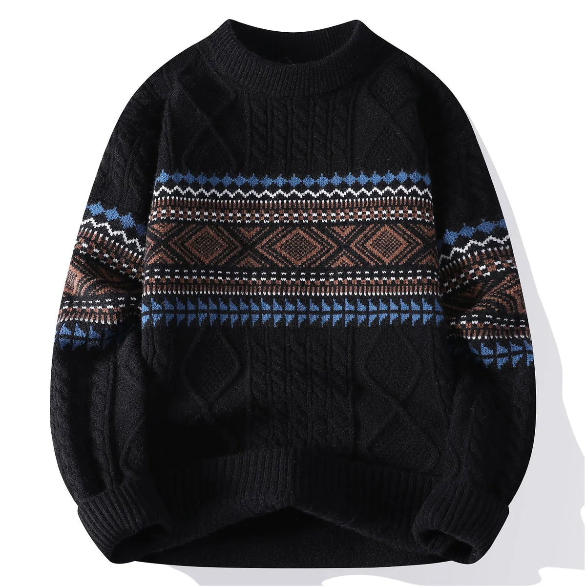 Men's mock neck sweater in beige gray, white, or black, cotton blend pullover, sizes M to 4XL