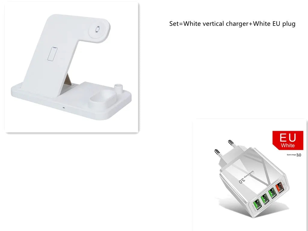 4-in-1 wireless charging station with adjustable stand for Apple Watch, iPhone, AirPods, and Apple Pencil