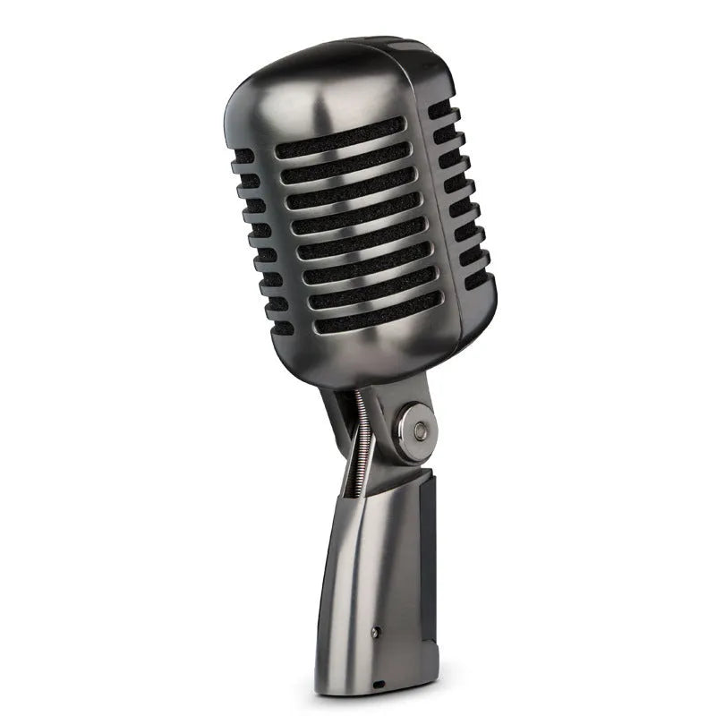 Retro-style wireless condenser microphone with cable for K song and professional recording