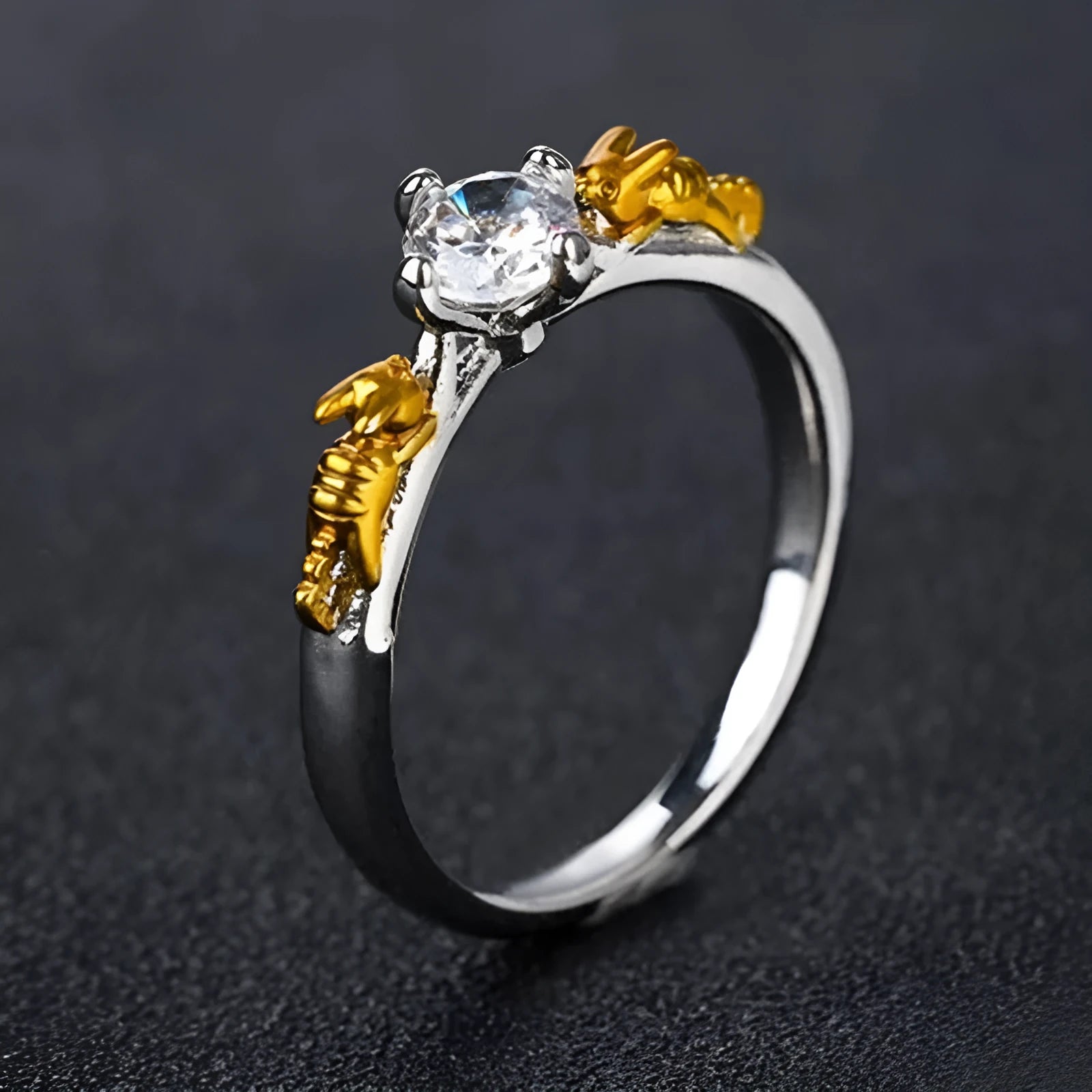 Black gold crown modelling ring made from copper for cosplay and unisex fashion wear.
