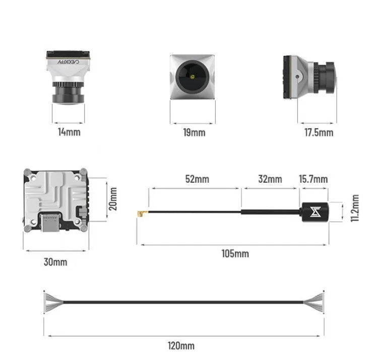 Silver Caddx ADAPTS DJI FPV digital transmission unit with included screws, spacers, and wires.