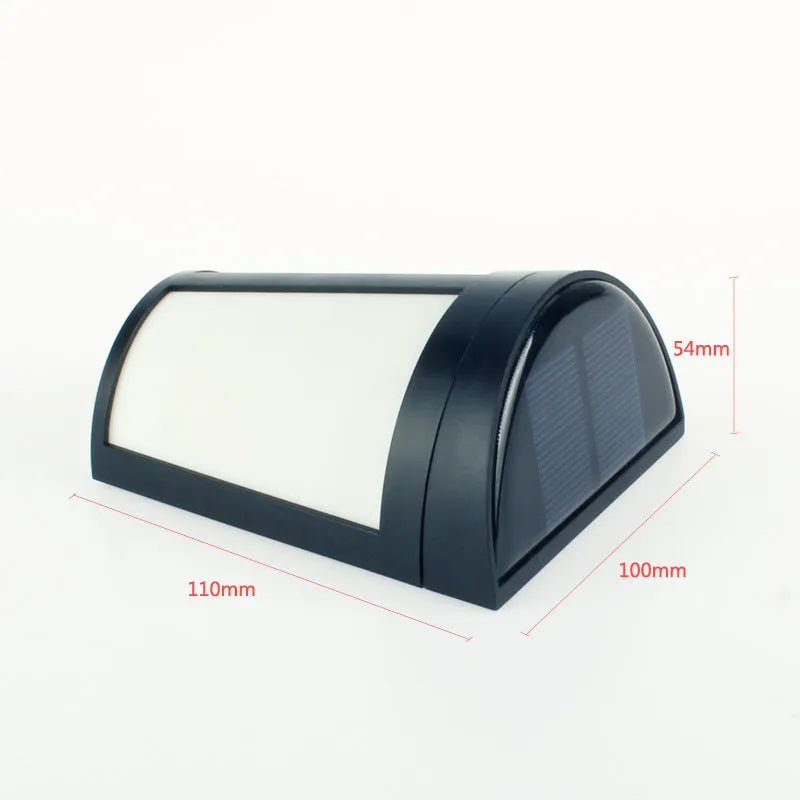 White solar wall lamp with 6 LEDs for outdoor garden lighting