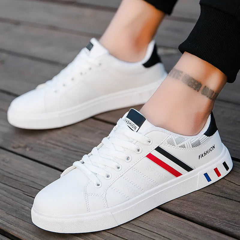 Sports shoes in black, grey or white colours showing EU sizes 39-44 with foot length measurements