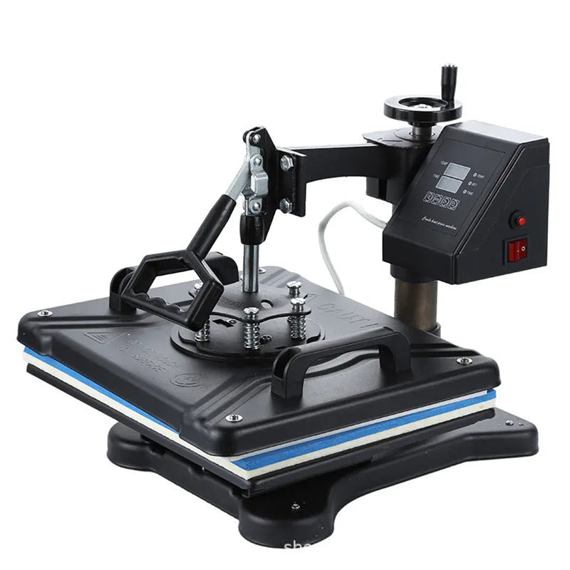 Black thermal transfer printing machine for T-shirts and fabric plates with 1250W motor