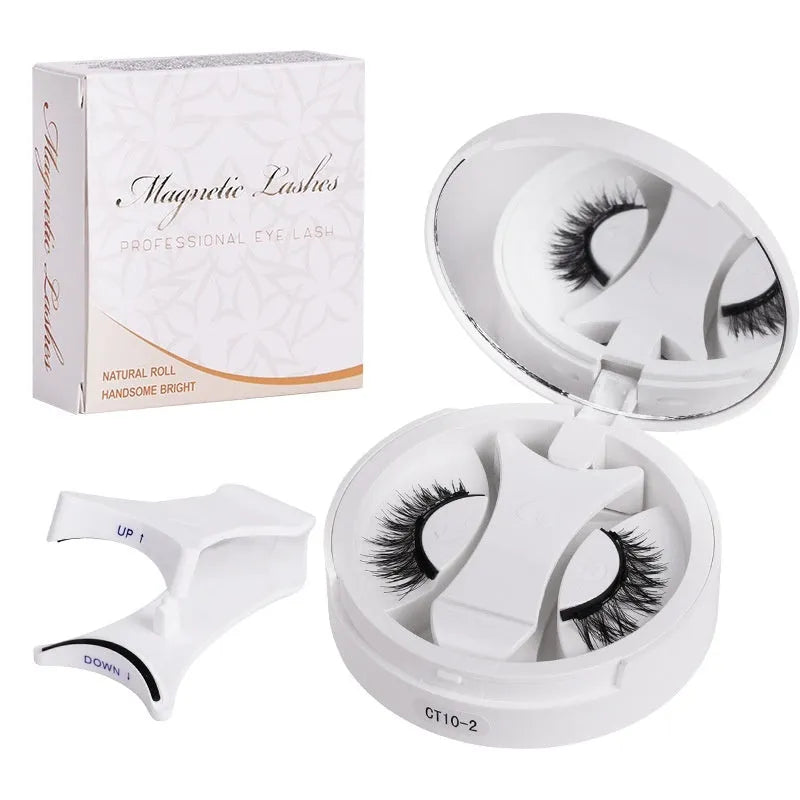 Portable magnetic false eyelash kit with built-in soap holder compartment