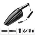 Hypa car vacuum cleaner with cigarette lighter plug and suction hose, black and orange colour options