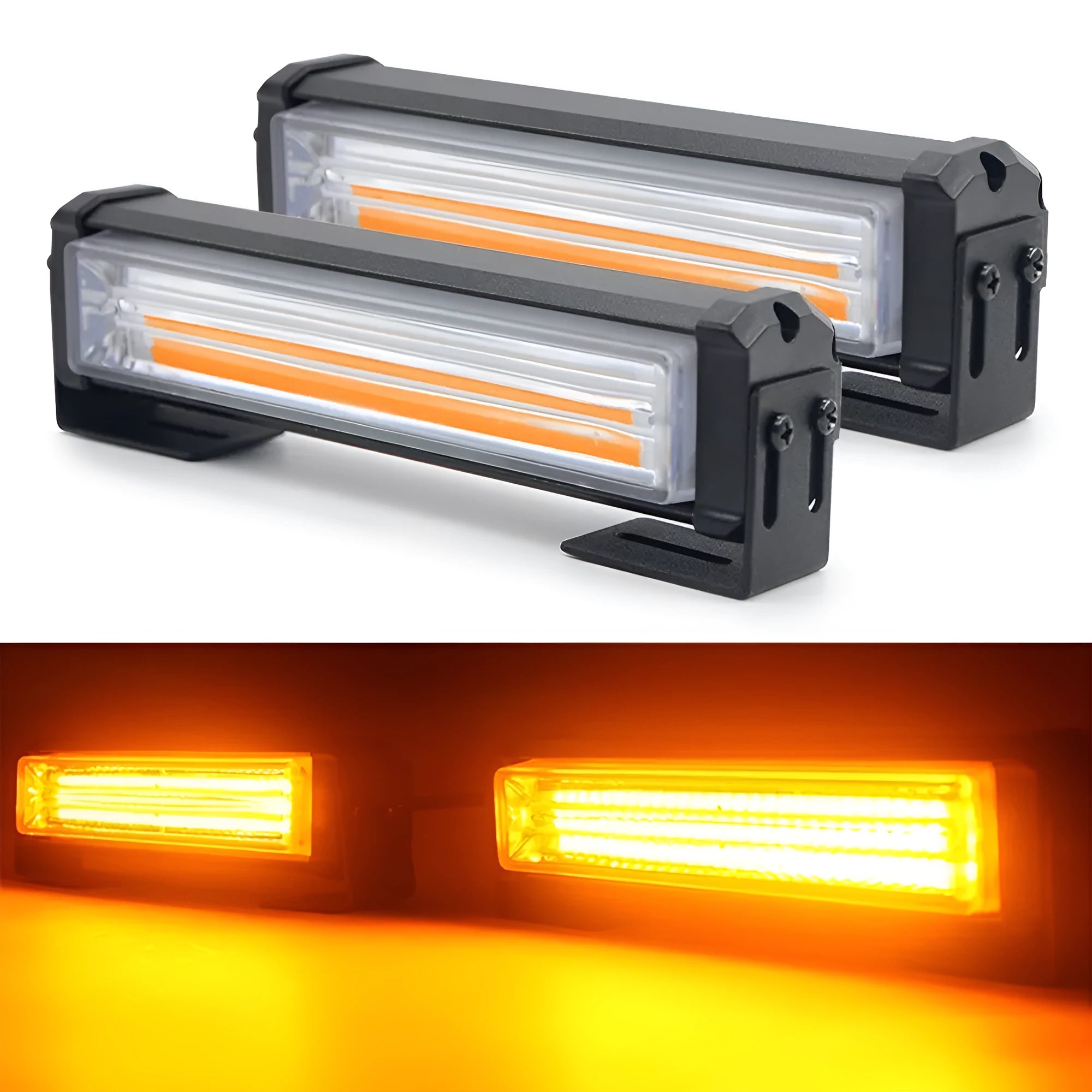 Yellow 208 model strobe warning light with aluminium alloy housing and COB LED light source