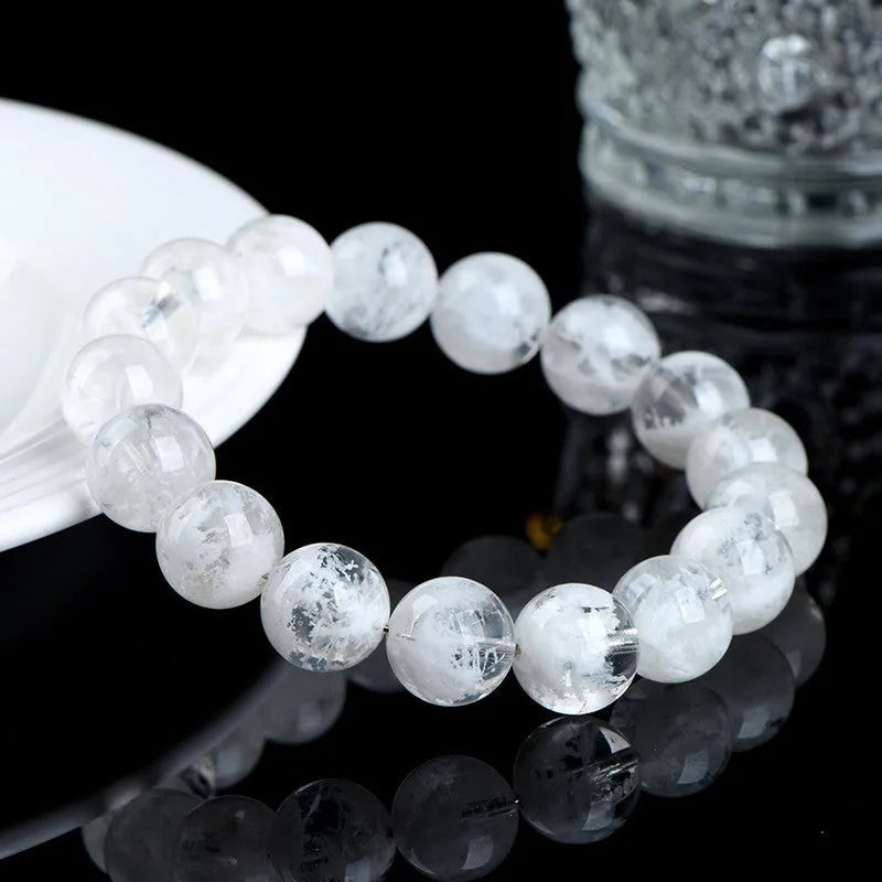 Women's crystal bracelet with blizzard snowflake pattern, Ruyi and Xiangyun motifs on geometric round beads