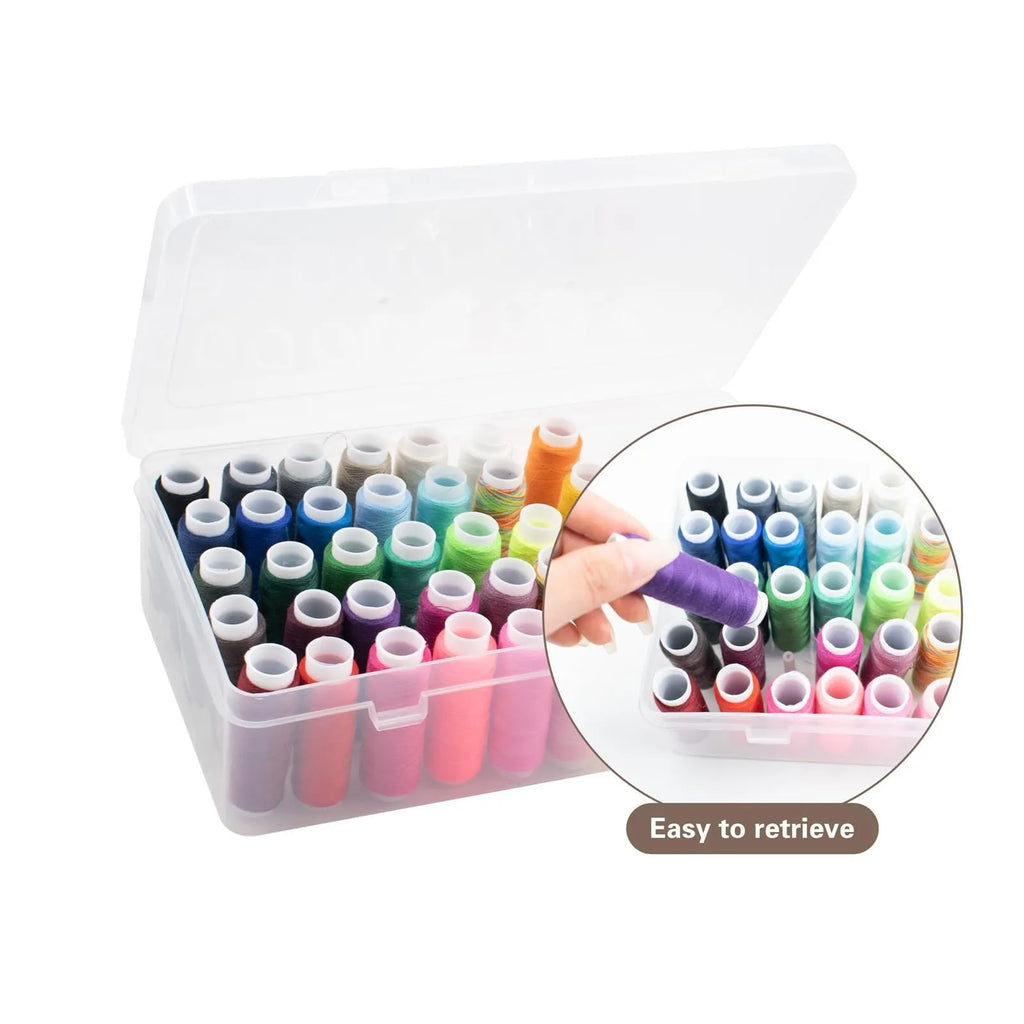 42 compartment plastic storage box with transparent lid for embroidery thread organisation