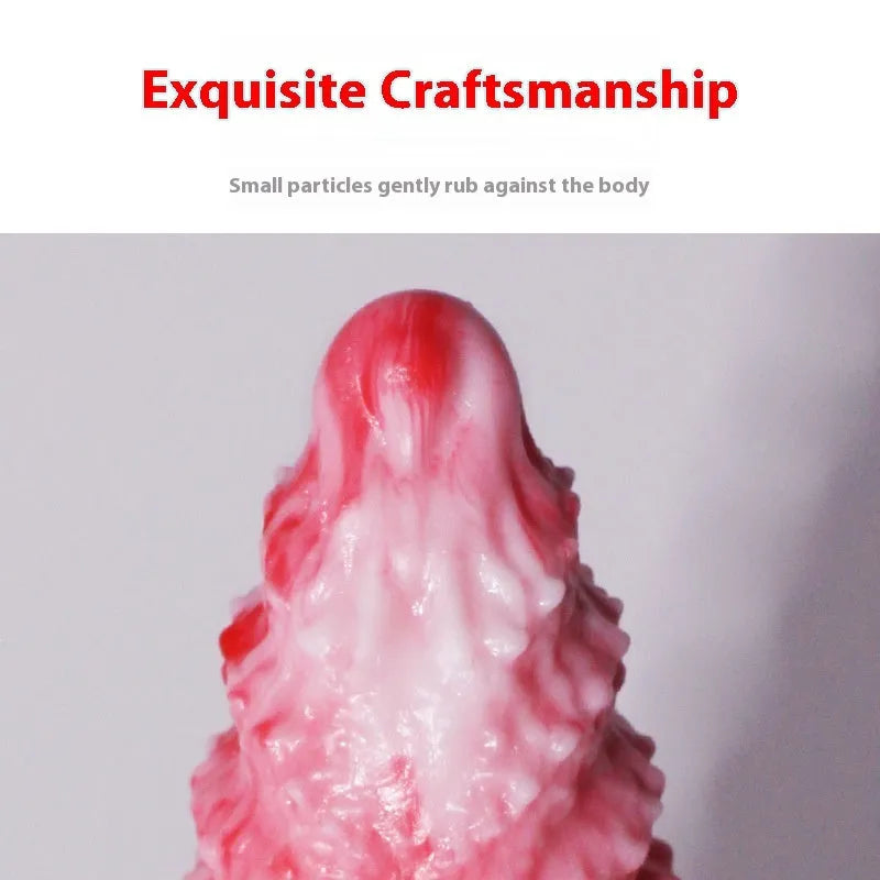 Pink penis-shaped silicone masturbation device for women