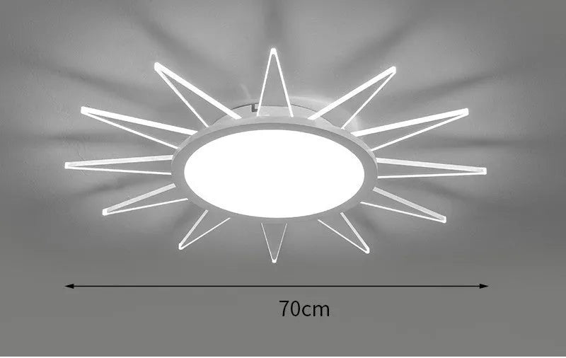 Round aluminium LED ceiling lamp with remote control dimming in multiple size options