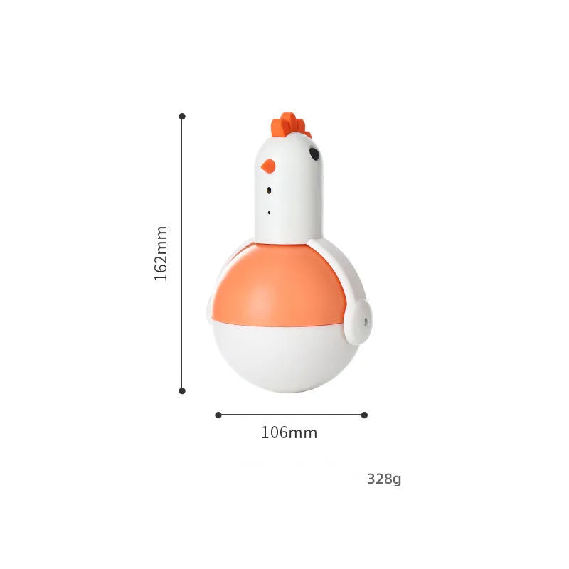Green and orange electric cat toy chicken glass with laser light and sound functions for interactive pet play