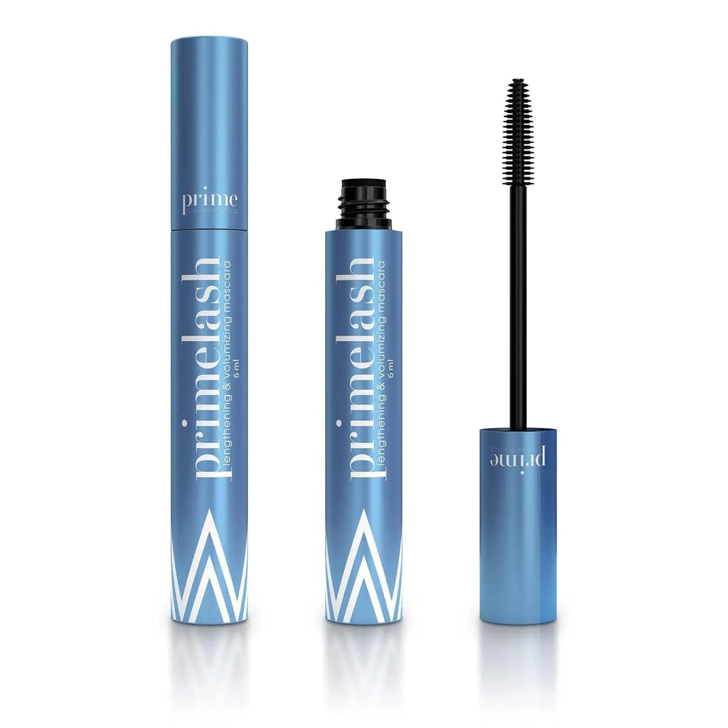 Eye black make-up tool with a small brush head and integrated comb for eyelash application and grooming.