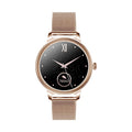 AK38 ladies smart watch with stainless steel Milanese band and 1.09-inch colour screen