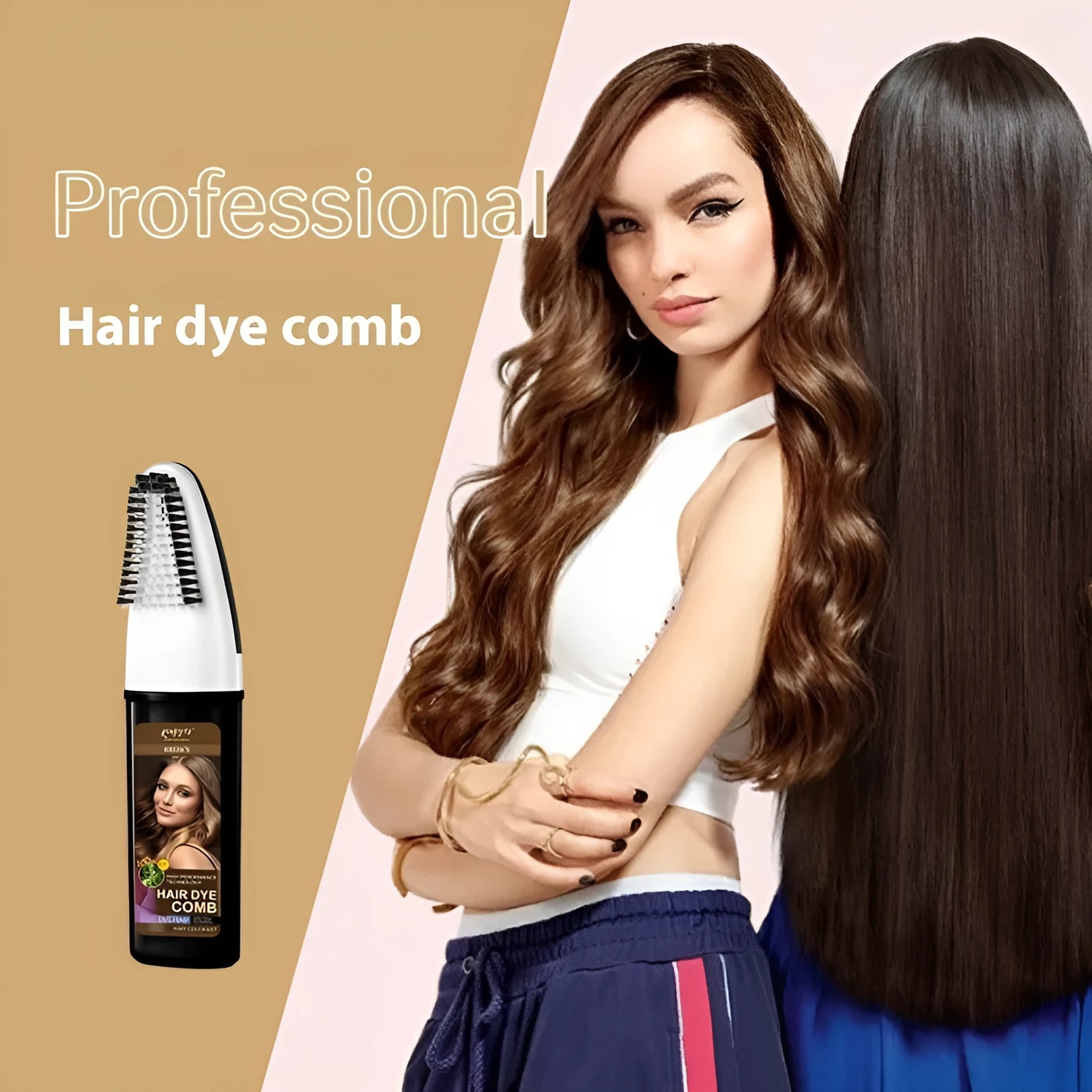 200ml bottle of permanent hair dye with an easy colouring comb in brown, dark brown or wine red