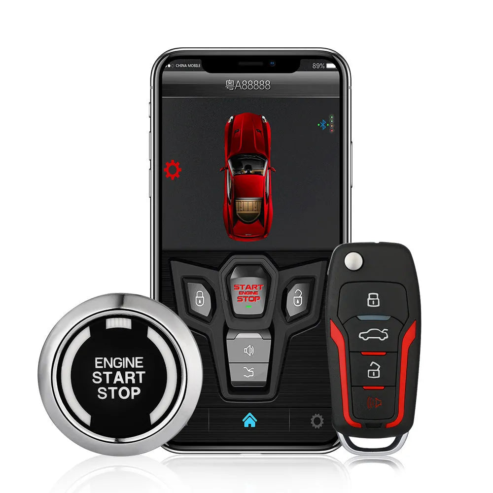 Black frost finish remote control car alarm system with two remotes for vehicle security