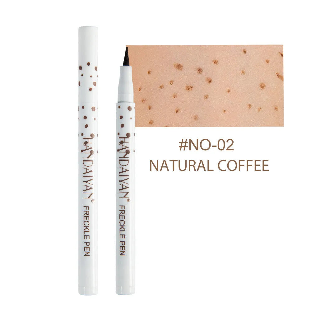Dark brown waterproof freckle pen with precision tip for natural-looking face and body makeup.