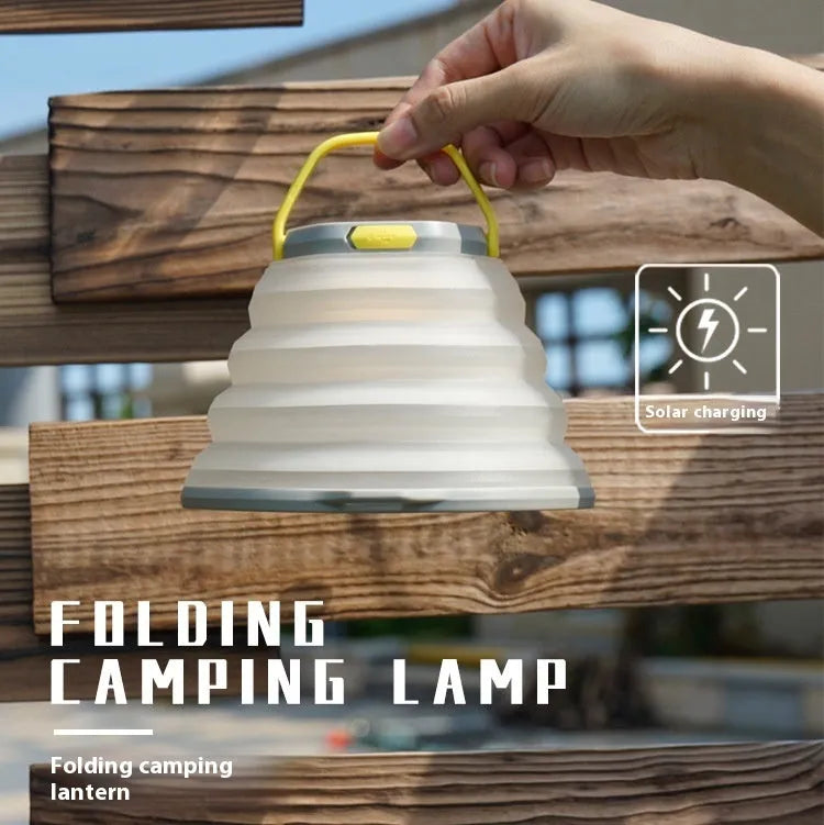 White camping lamp with large capacity lighting and lithium battery for tent illumination