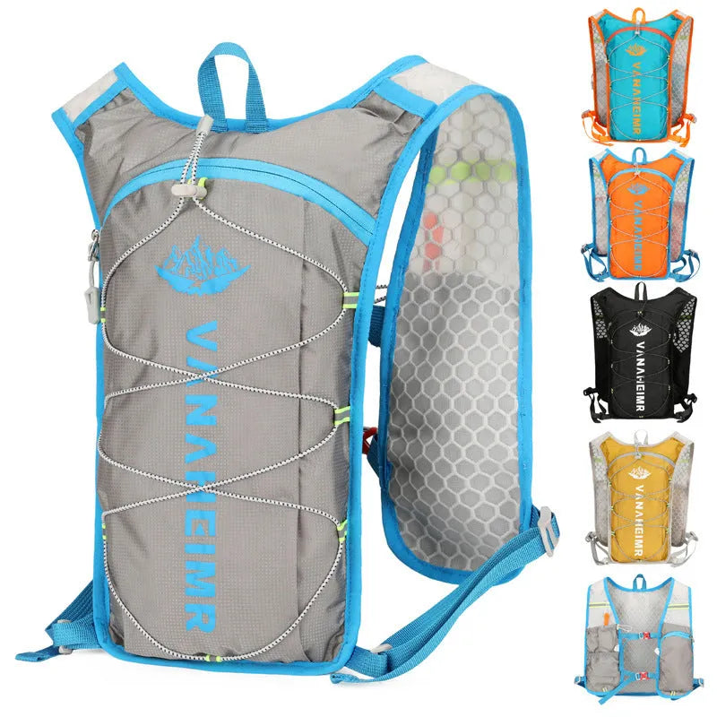 Ultra-light cross-country outdoor backpack in streamer orange colour with an air pillow belt.