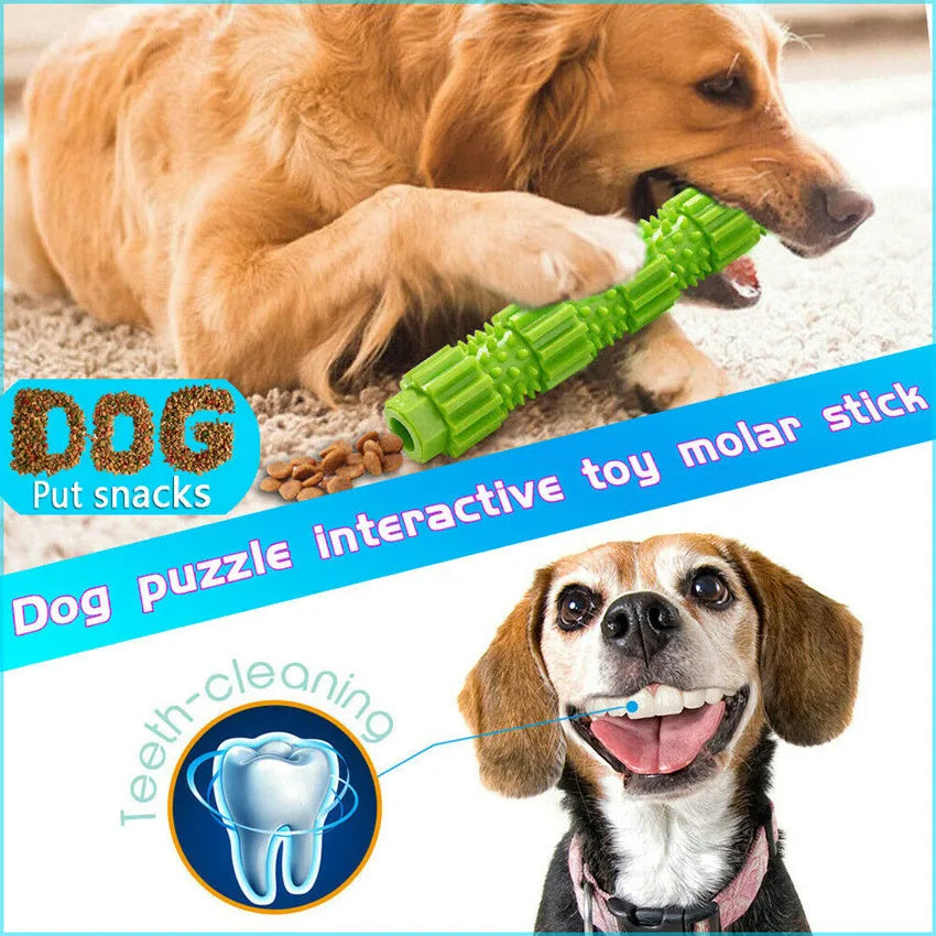 Green and orange durable rubber dog chew toy with treat dispenser for aggressive chewers