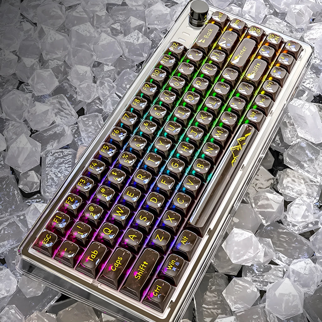 Attack Shark K75RGB wireless mechanical keyboard with transparent case and RGB lighting
