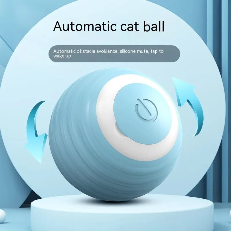 Automatic moving bouncing rolling ball smart cat toy in blue and pink colour options