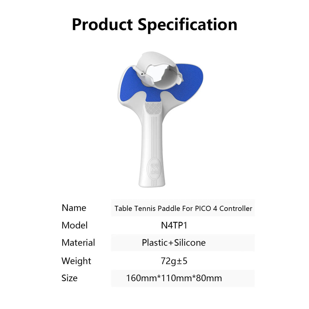Red and blue silicone hand grip accessory for Pico 4 VR controller.