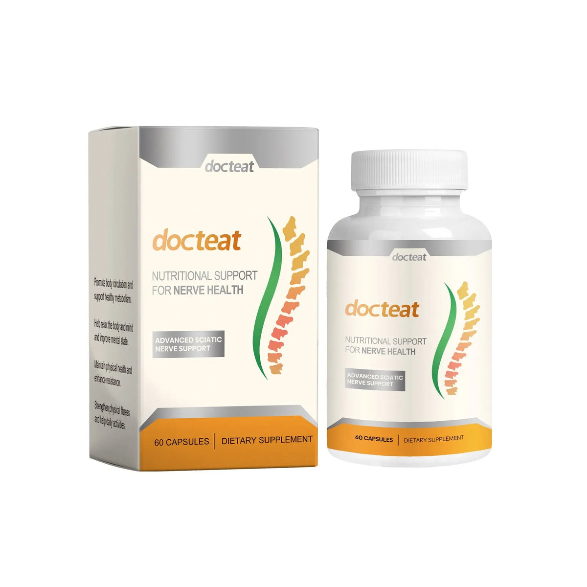 DOCTEAT Body Care Glue Wrap bottle containing 60 capsules for joint and muscle comfort