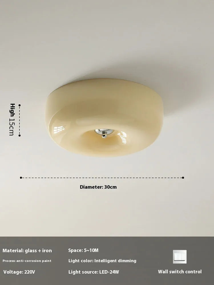 Cream style American design bedroom ceiling lamp with three-colour lighting in 30cm or 40cm diameter