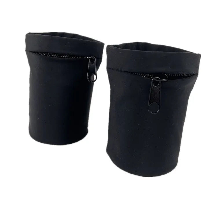 Adjustable fabric armband phone holder for wrists, shown with strap and 10x10.5cm phone compartment.