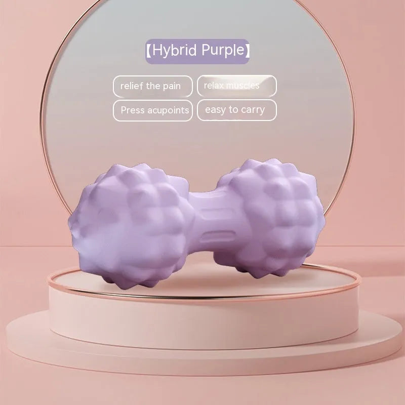 Blue TPR foot massage ball with 6cm diameter on a plain background