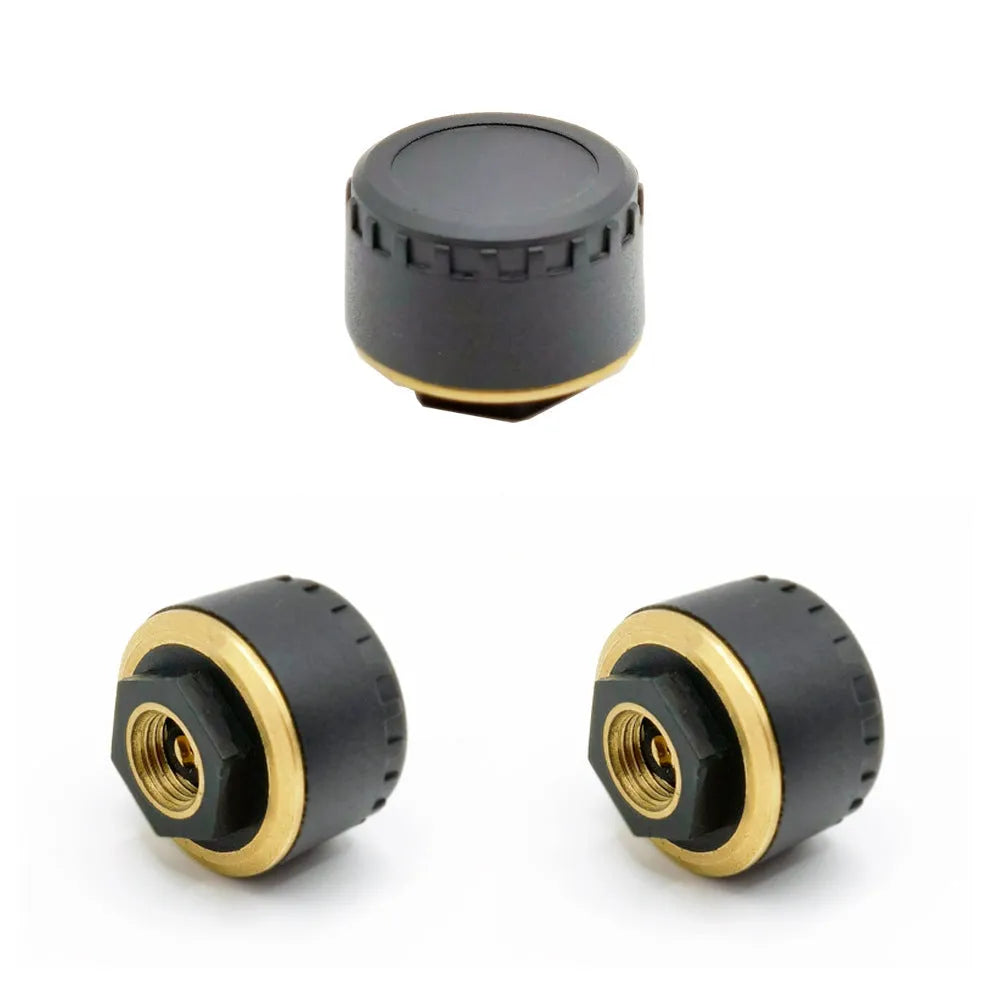Black external Bluetooth tire pressure monitor sensor set of 4 with IP67 waterproof rating for car wheels