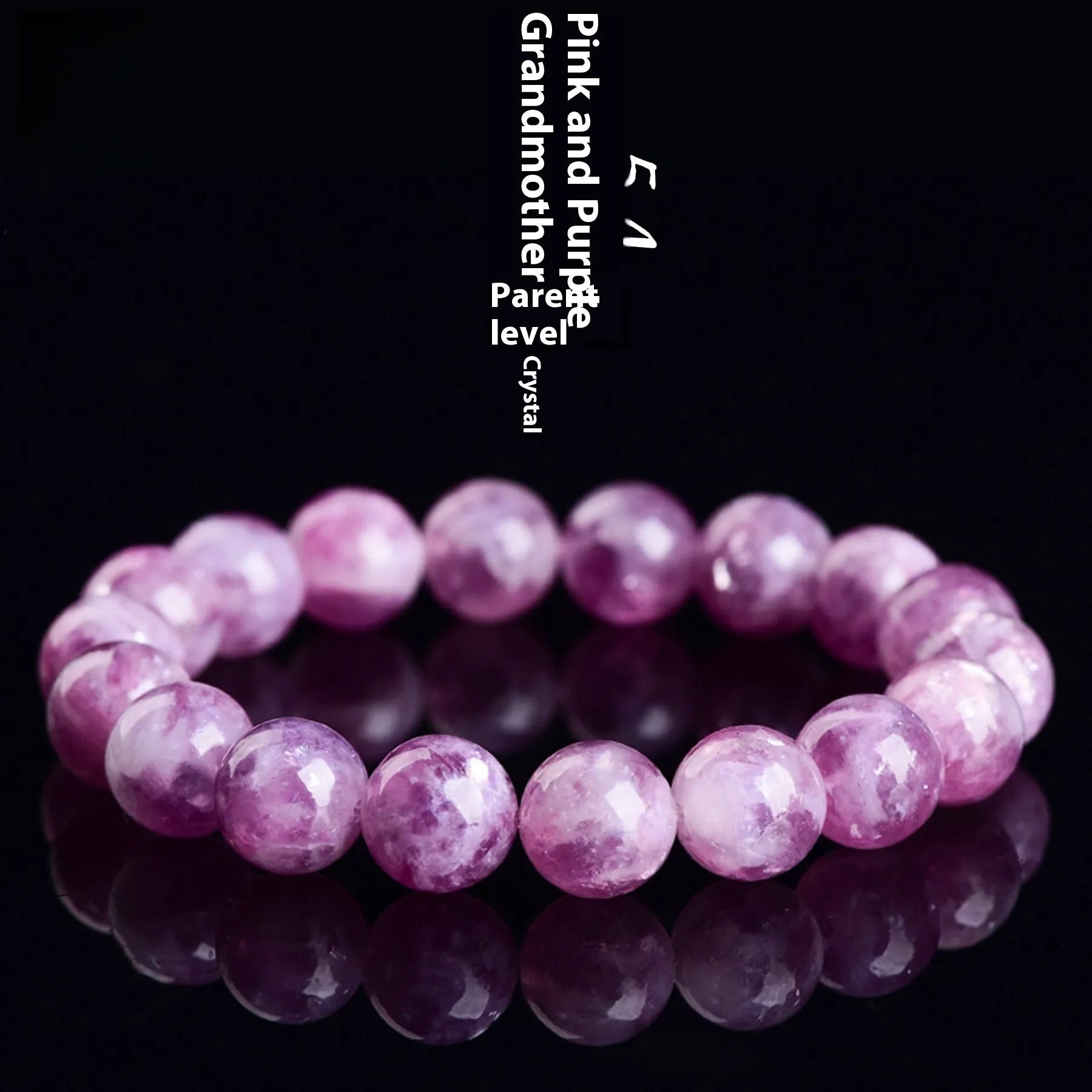 Polished purple crystal bead bracelet in Korean style geometric unisex design.