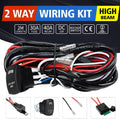 Black off-road LED spotlight cable set with 2-metre harness and integrated switch for vehicle modifications