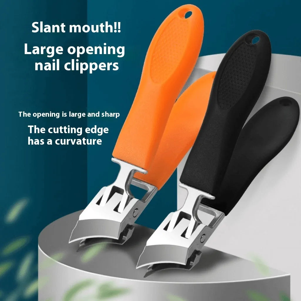 Anti-splash portable household fingernail maintenance kit showing multiple nail tools in brown, white and green colours