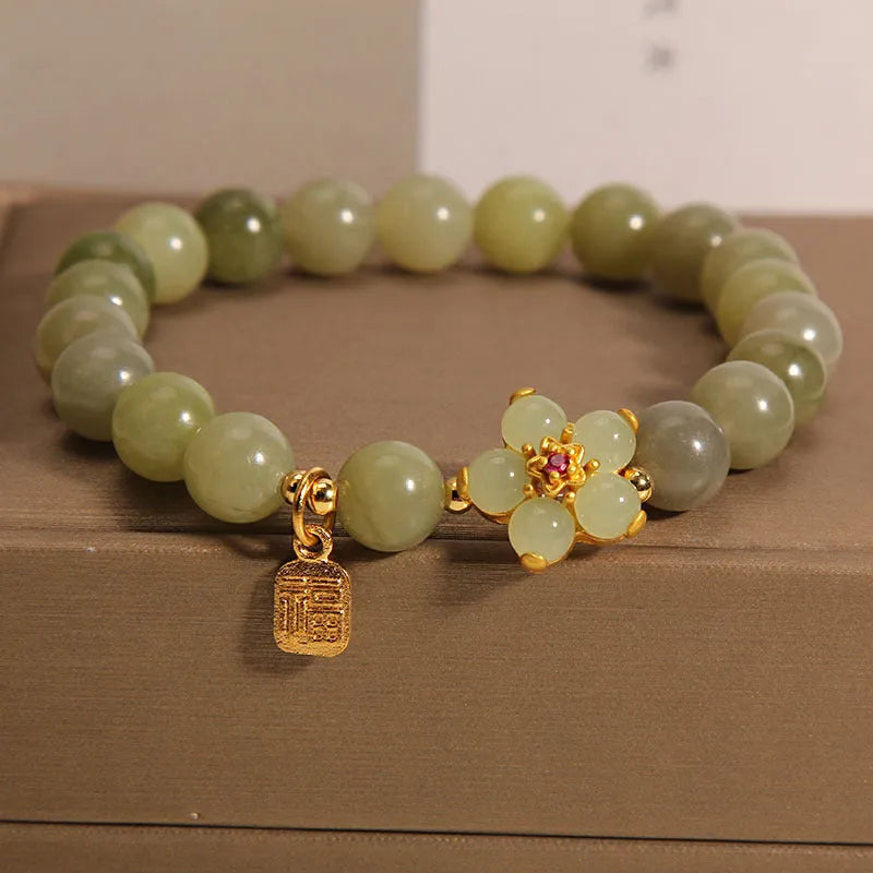Women's casual bracelet in grey jade colour made from alloy material.