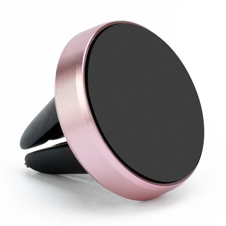 Magnetic car air vent phone holder in five colours: rose gold, gold, black, red, silver