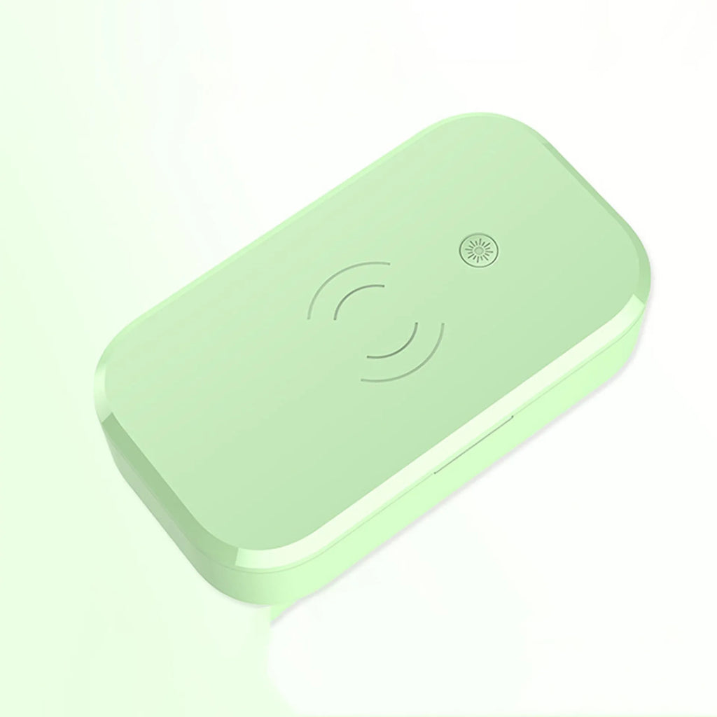 Ultraviolet disinfection box for nail art tools with wireless phone charging function in selected colour