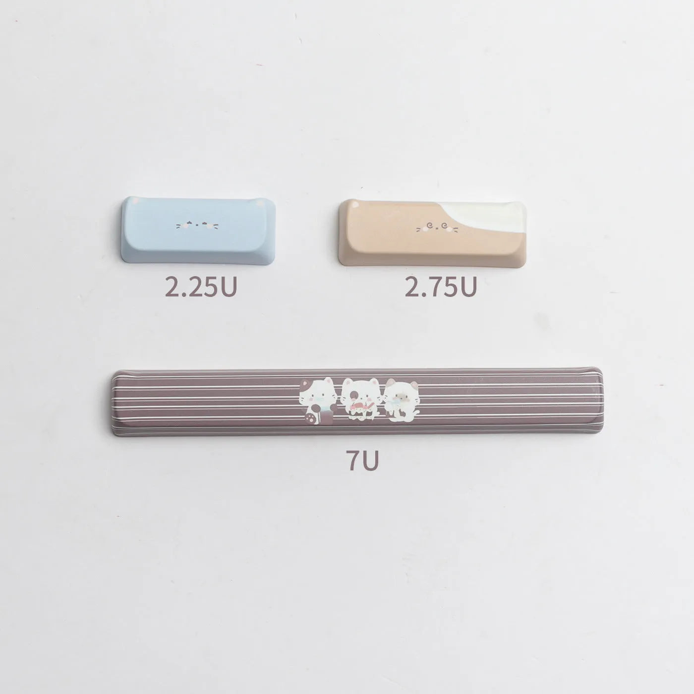Sea Salt Cat PBT sublimation keycap set for mechanical keyboards showing 26mm profile and March Past supplements