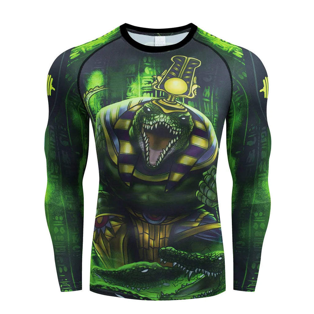 Men's slim-fit printed sports suit with long sleeves and trousers on a model