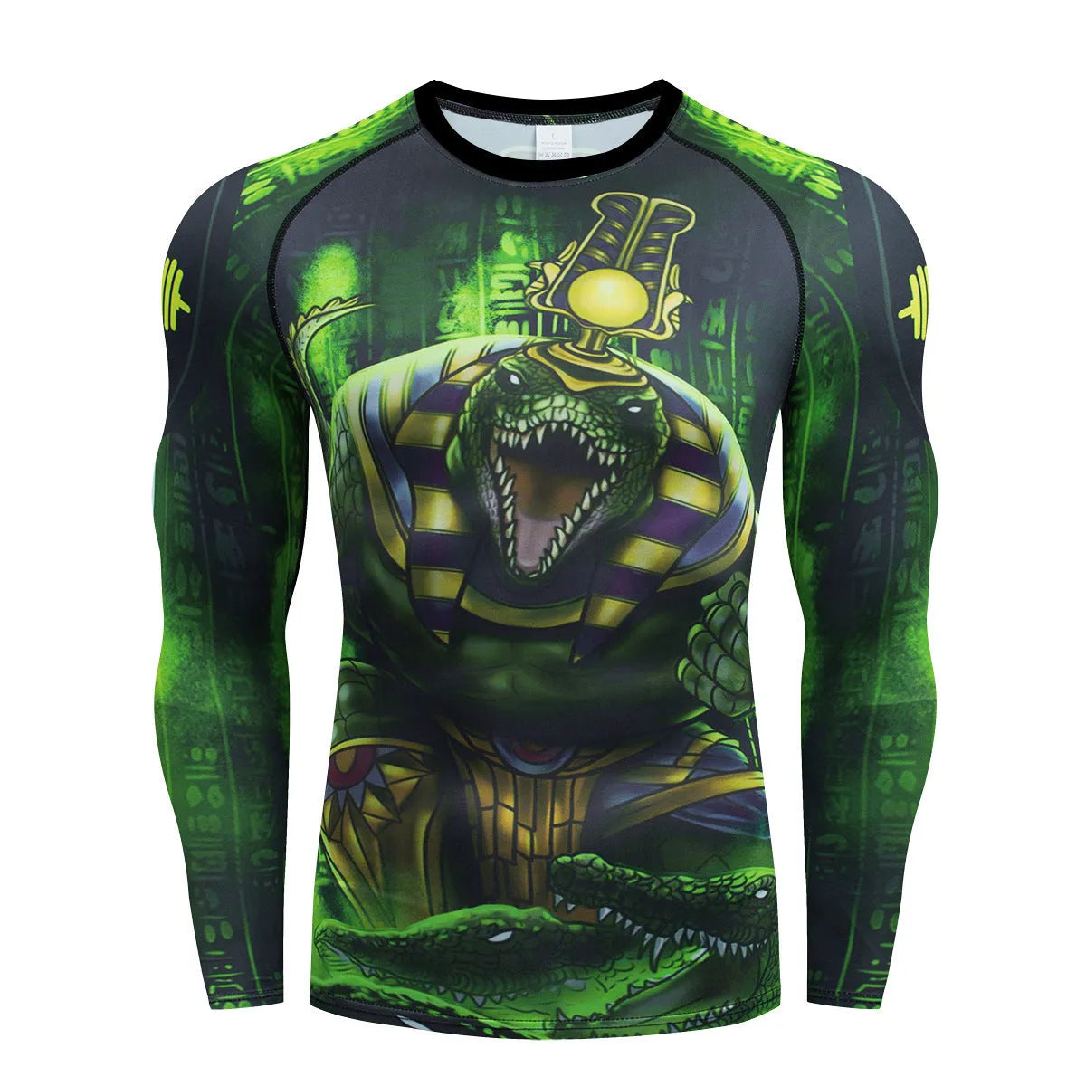 Men's slim-fit printed sports suit with long sleeves and trousers on a model
