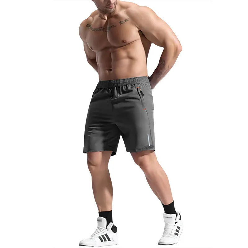 Men's elastic waist sports shorts in bamboo blend fabric shown in multiple colour options