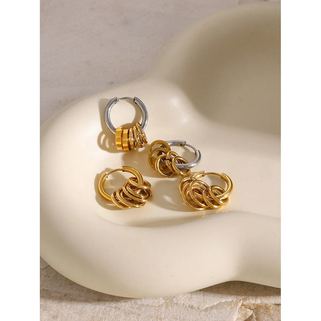 Stainless steel electroplated earrings with ins style design