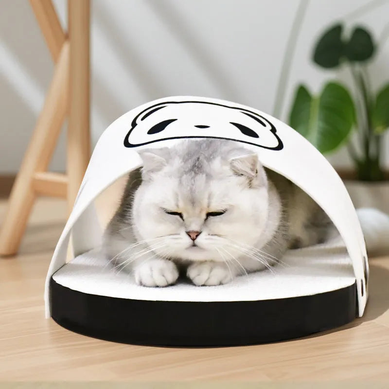 White corrugated paper cat scratch board with slipper-style design for pet scratching