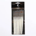 Set of twelve pearl white fluorescent marker pens with nylon wool brush tips for artists.