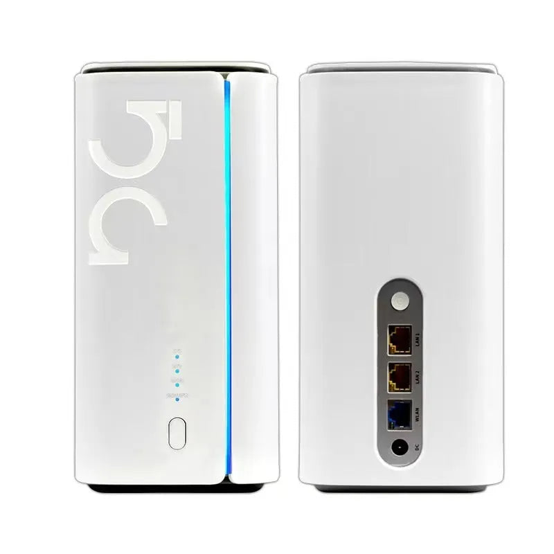 Compact black 4G CPE wireless router with power cable, measuring 51mm by 30mm.