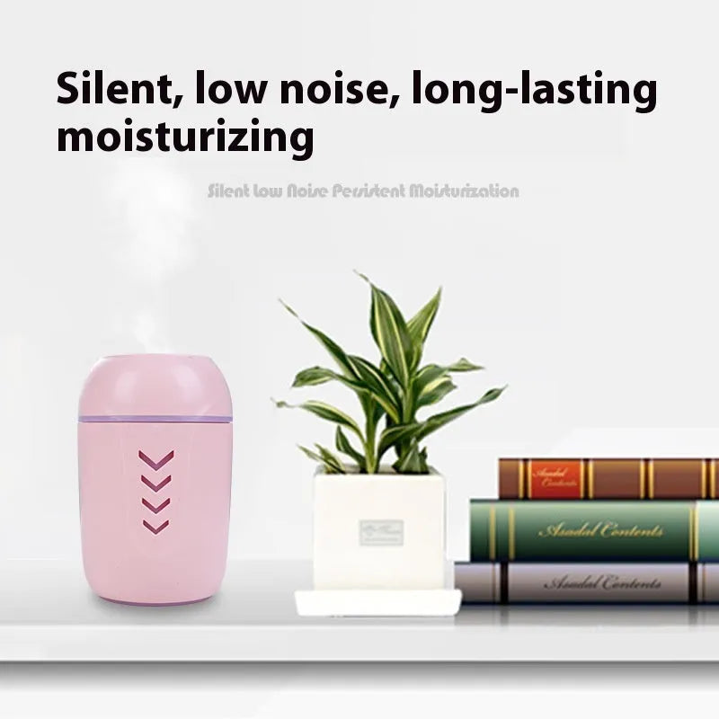 Round white portable air purifier with aromatherapy function for car, home, and office use.
