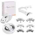 Portable magnetic false eyelash kit with built-in soap holder compartment