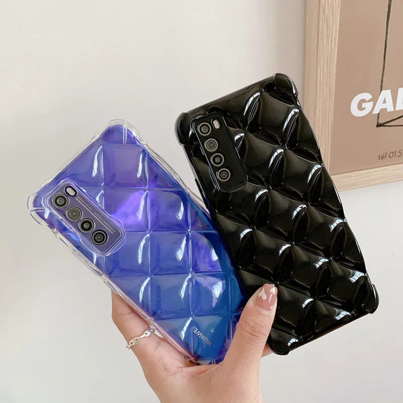 Silicone Huawei phone case in solid colour showing back cover design