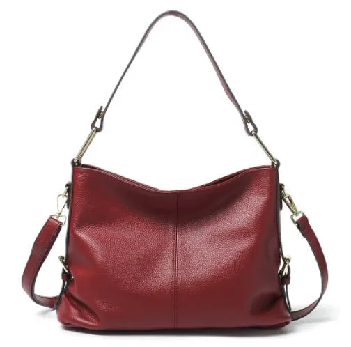 Genuine leather crossbody bag vertical square shape with multiple internal compartments in black colour